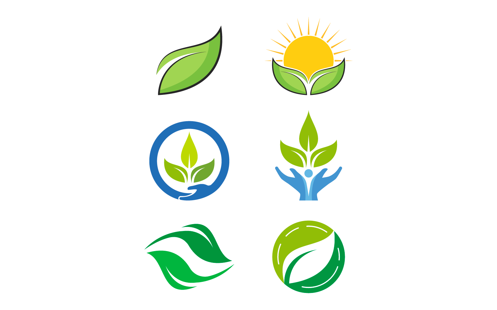 Eco care logo green leaf illustration