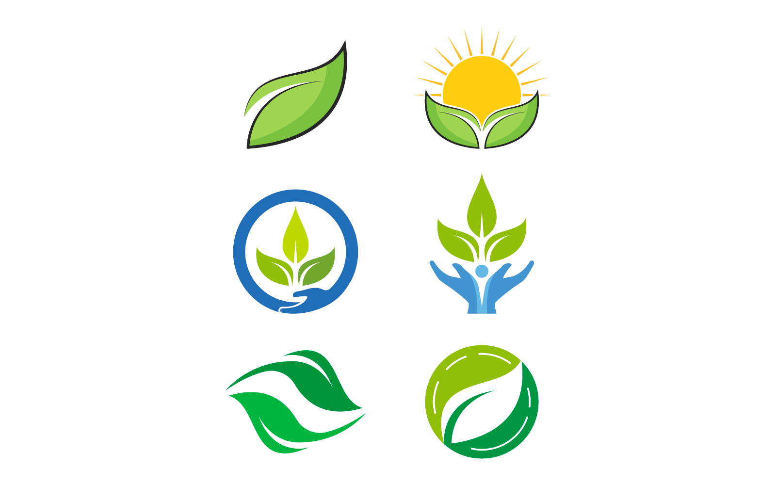 Eco care logotyp gröna blad illustration