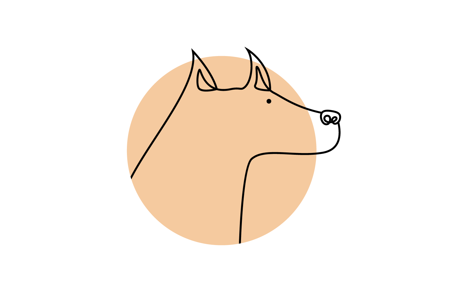 Głowa psa linii ilustracja wektor Płaska konstrukcja