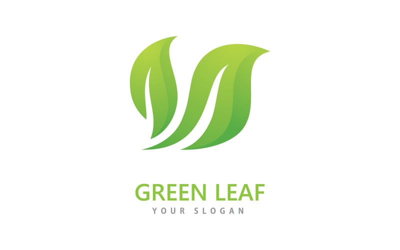 Green leaf logo icon vector template V4 Logo Template