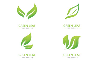 Green leaf logo icon vector template V9