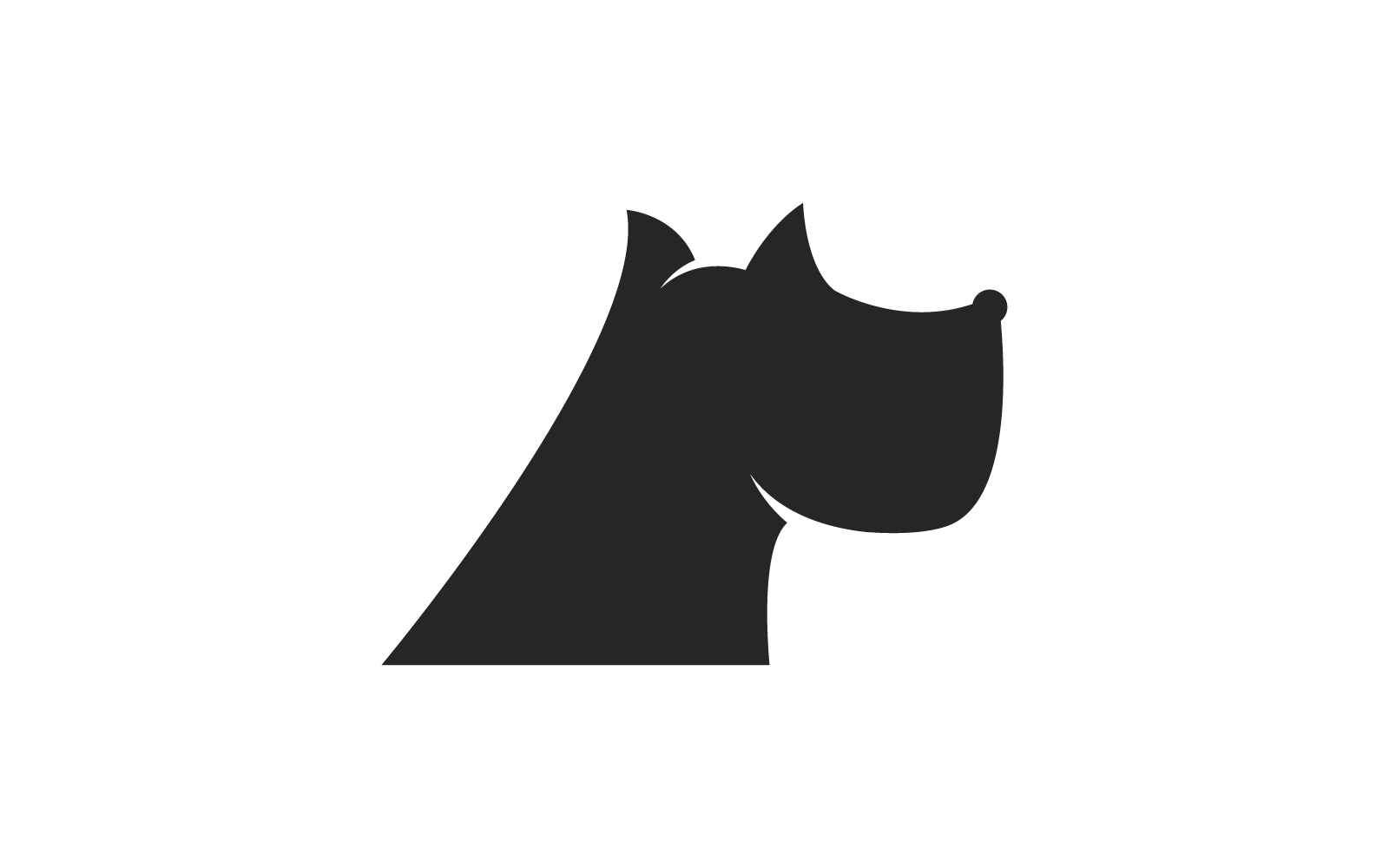 Hundekopf-Logo-Illustration, flaches Design