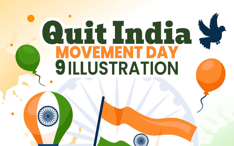 9 Quit India Movement Day Illustration
