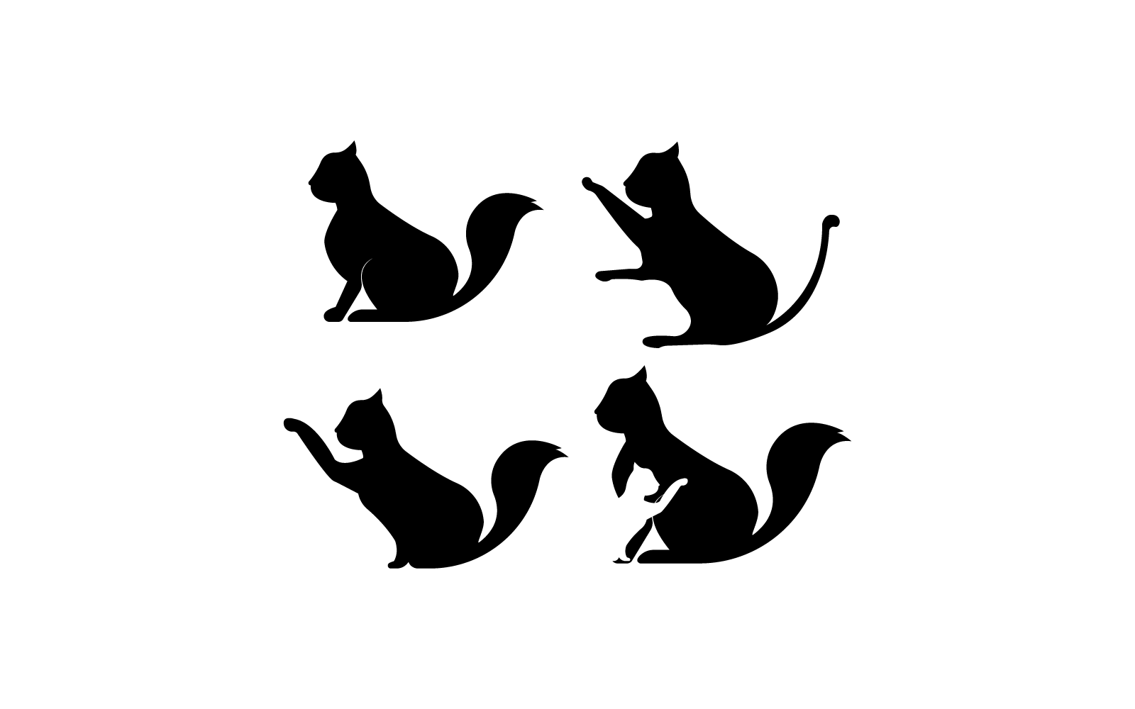 katt logotyp design illustration ikon vektor mall