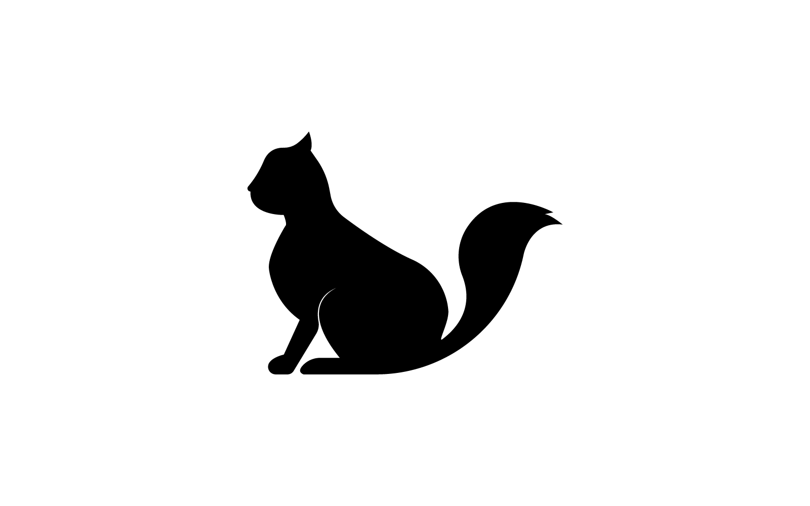kedi logosu düz tasarım vektör şablonu