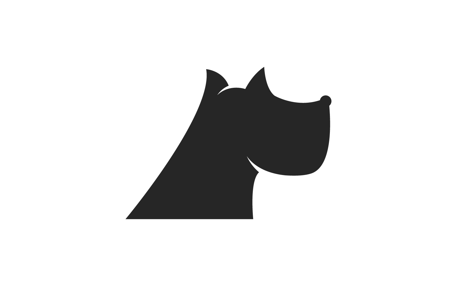Köpek kafası logo illüstrasyon düz tasarımı