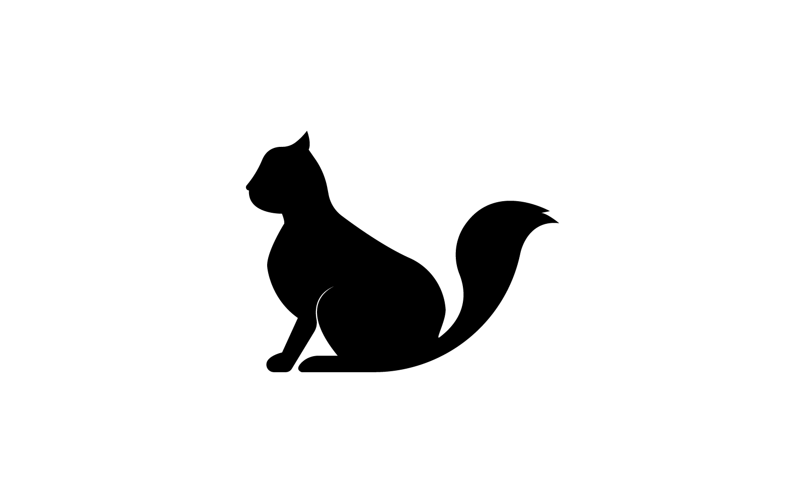 猫徽标平面设计矢量模板