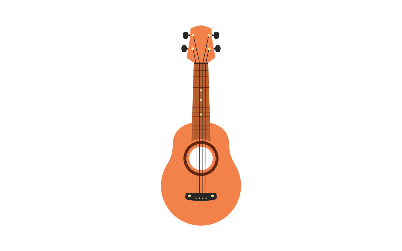 Plantilla de diseño plano de icono de vector de ilustración de ukelele