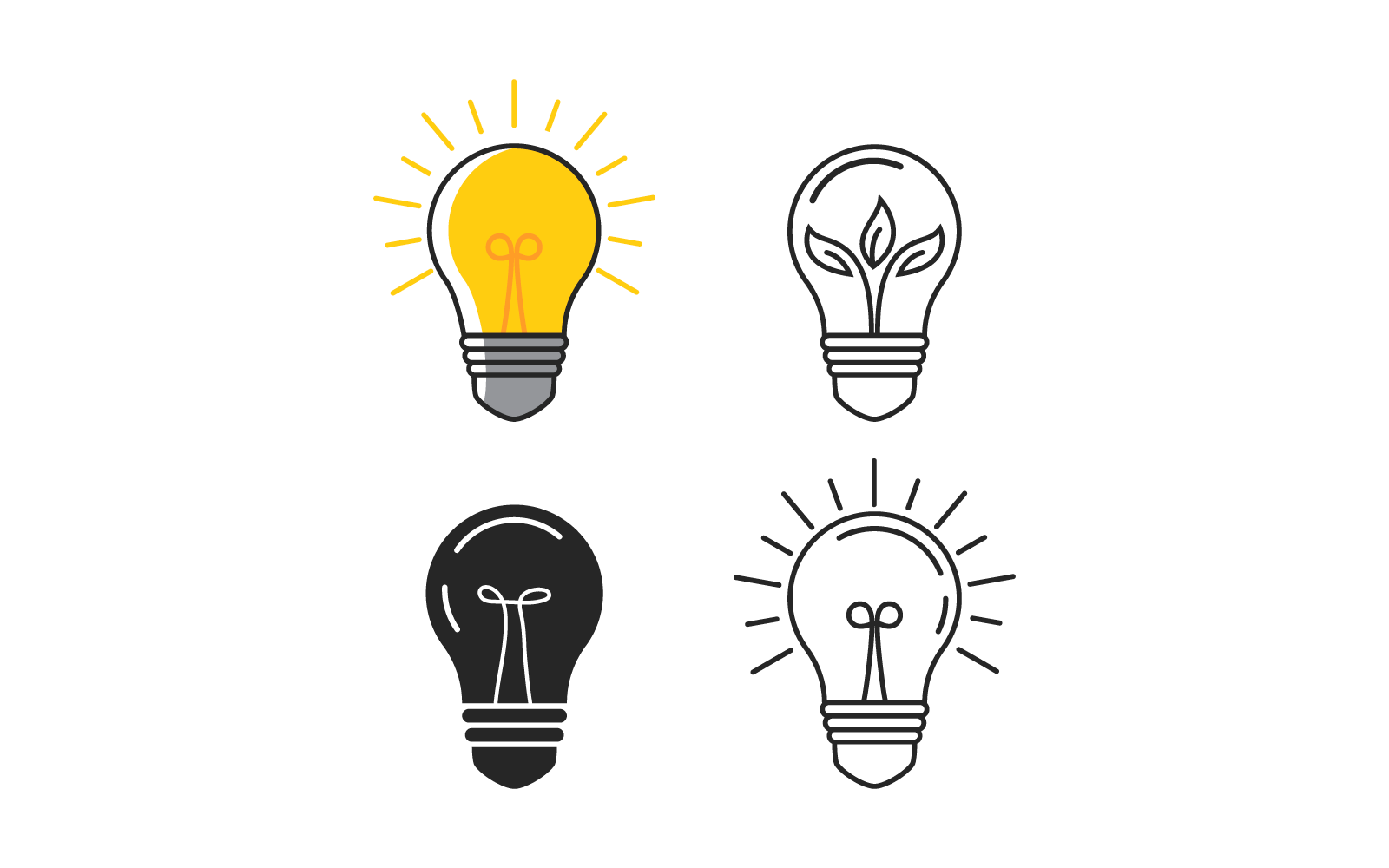 Set van lamp illustratie logo vector ontwerp