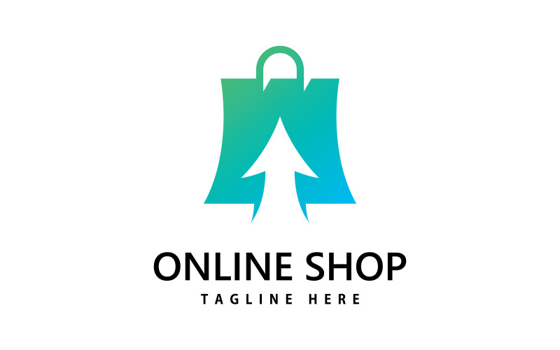 shopping bag store logo. online shopping logo design V3 Logo Template