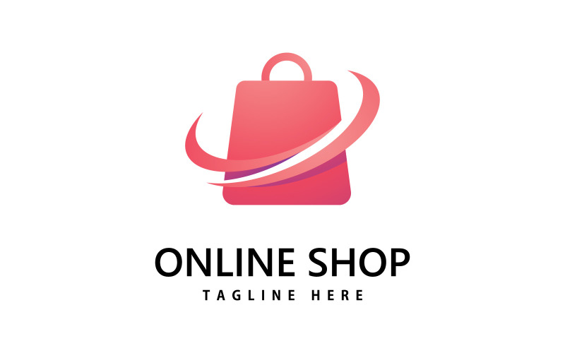 shopping bag store logo. online shopping logo design V7 Logo Template
