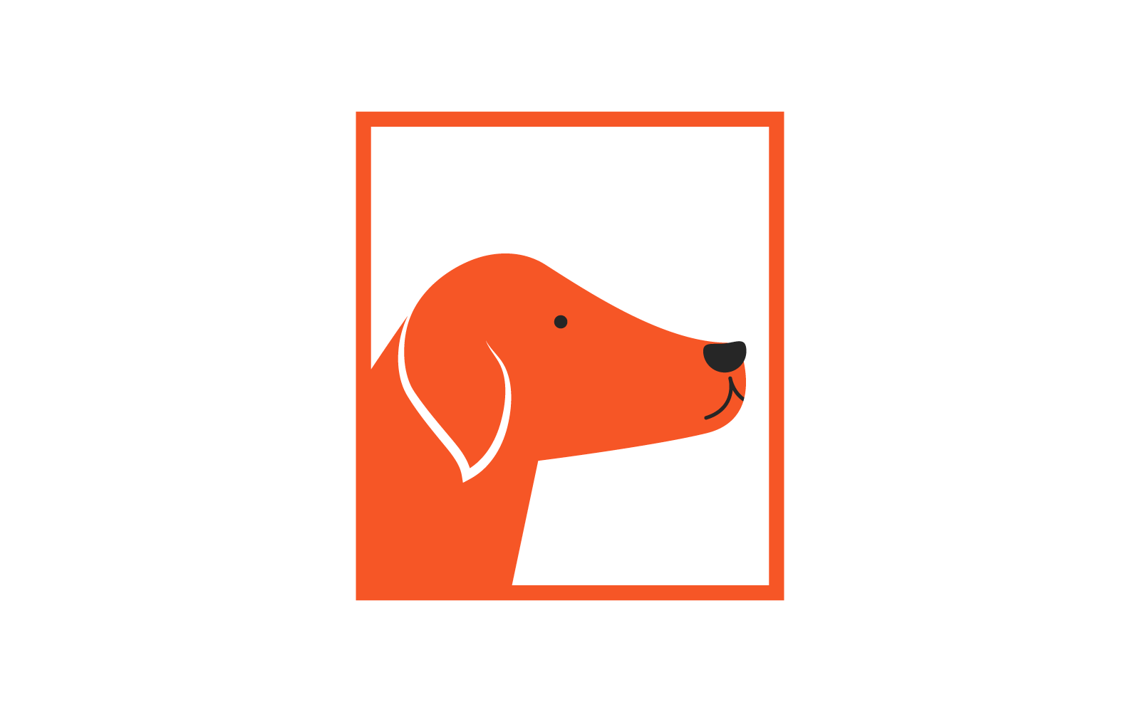 Tête de chien logo illustration vecteur design plat