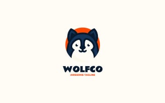 Wolf Simple Mascot Logo 4