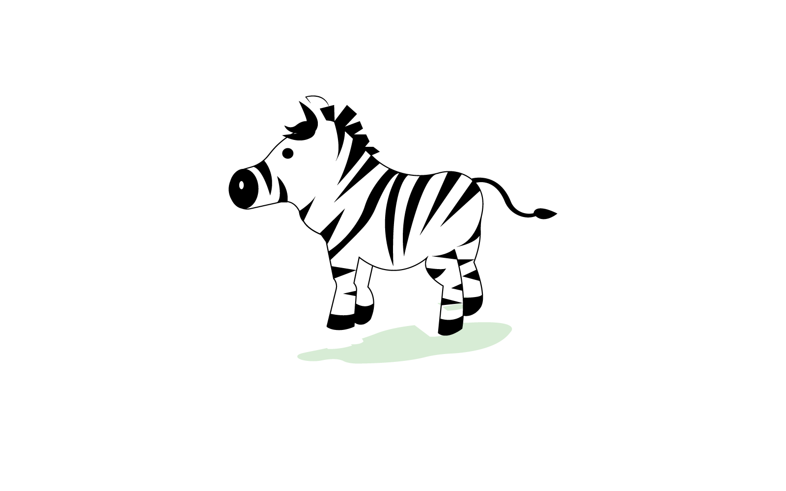 zebra logo vektör düz tasarım şablonu