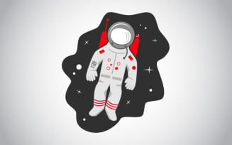 Astronaut In Space Vector Illustration Template