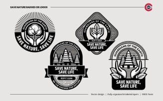 Badge or Emblem Logo for Save Nature