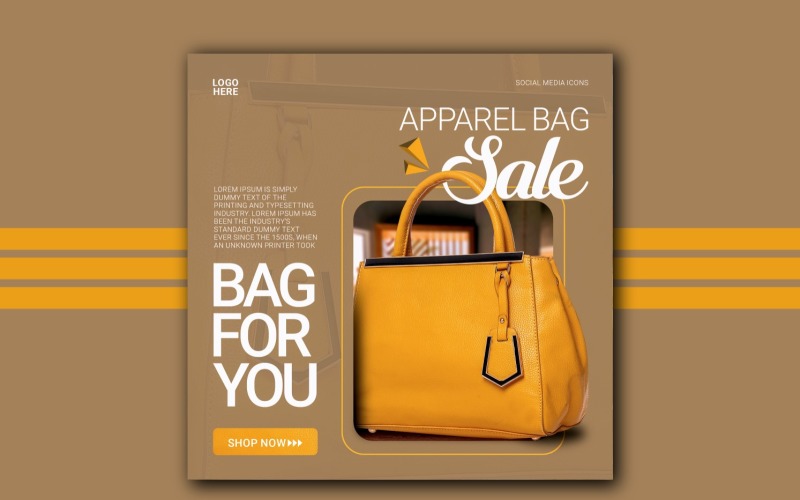 Ladies Handbag Flyer Design Template Social Media