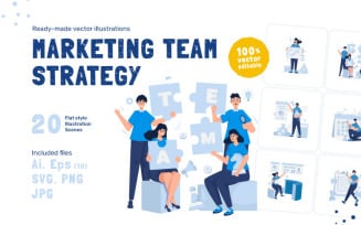 Marketing team illustration set