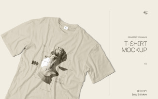 Realistic Wrinkled T-Shirt Mockup
