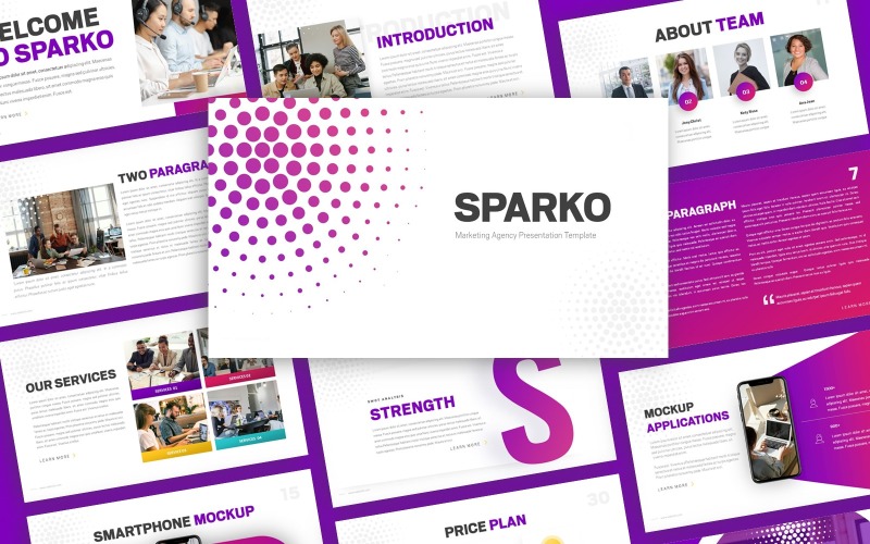 Sparko- Marketing Agency Presentation Template PowerPoint Template