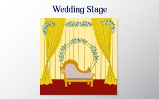 Wedding Marriage stage setup Decoration Illustration Template
