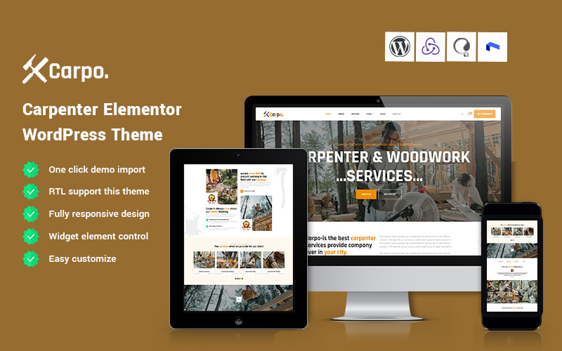 Template #417388 Carpenter Company Webdesign Template - Logo template Preview