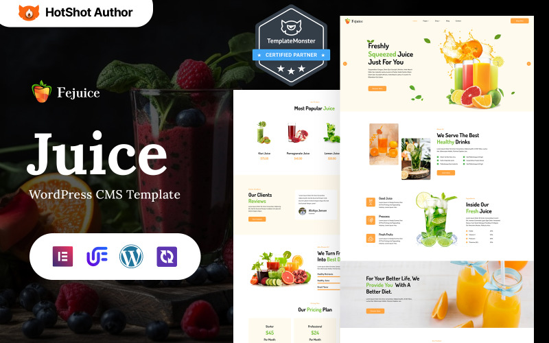 Fejuice - Fruit juice And liquid WordPress Elementor Theme WordPress Theme