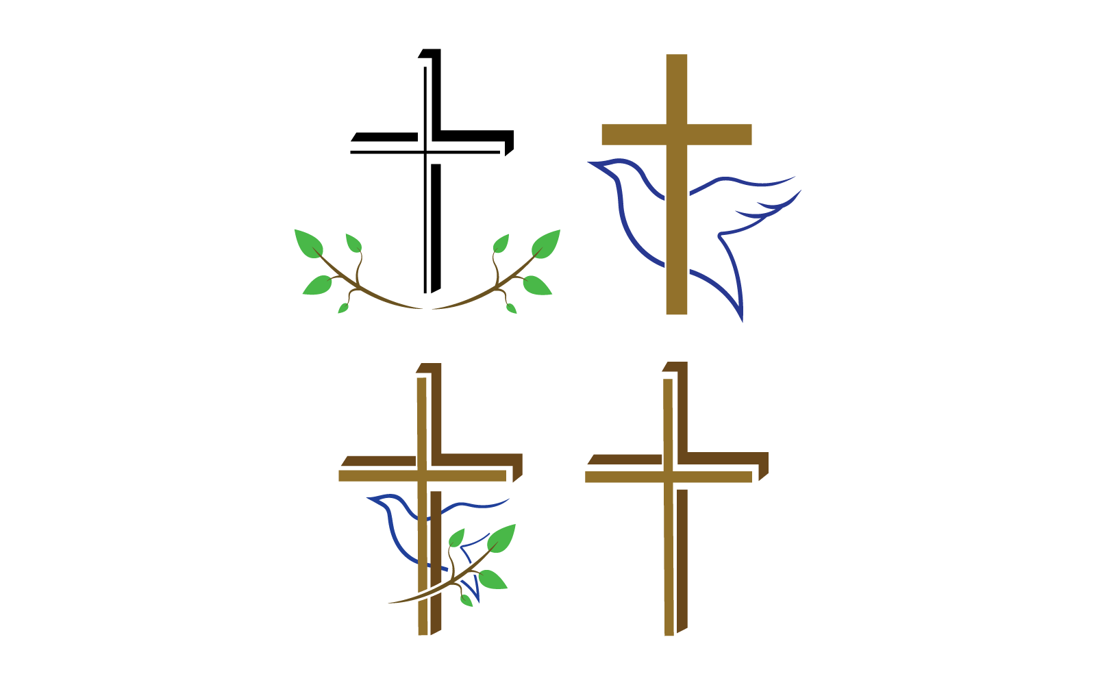 教堂徽标插画平面设计矢量模板
