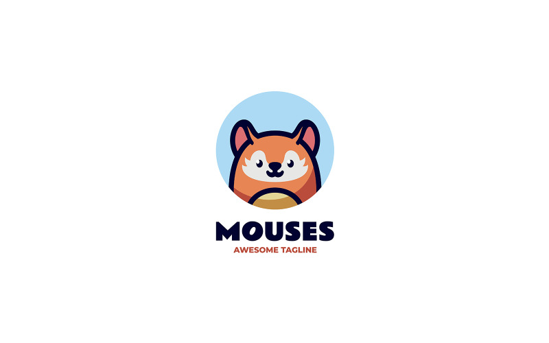 Mouse Mascot Cartoon Logo 3 Logo Template