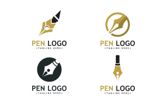Pen Logo Icon Template. Company writer identity V0