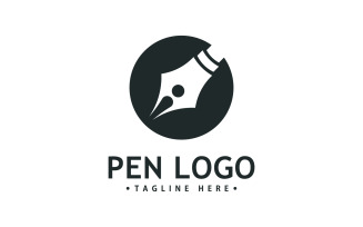 Pen Logo Icon Template. Company writer identity V7