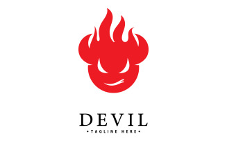 Red Devil logo vector icon template V 7