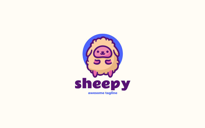 Sheep Mascot Cartoon Logo 3 Logo Template