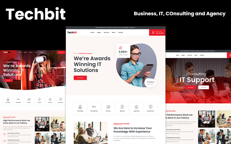 Techbit - Business, IT, Consulting and Agency Template Website Template
