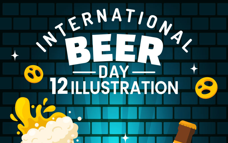 12 International Beer Day Illustration