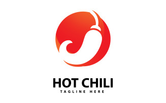 Spicy Chili logo icon vector Red Pepper logo template V0