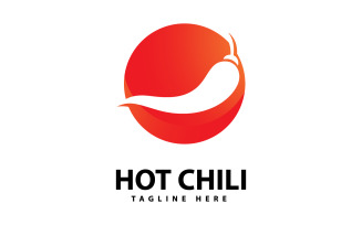 Spicy Chili logo icon vector Red Pepper logo template V11