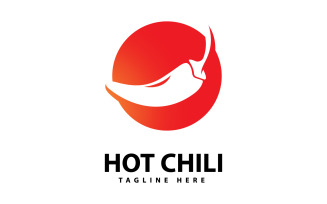 Spicy Chili logo icon vector Red Pepper logo template V12