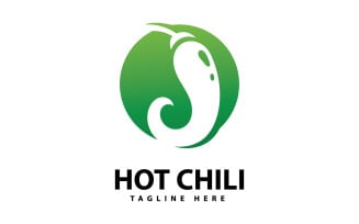 Spicy Chili logo icon vector Red Pepper logo template V14