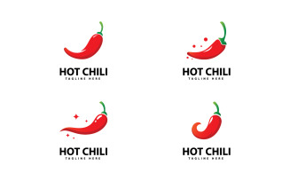 Spicy Chili logo icon vector Red Pepper logo template V17