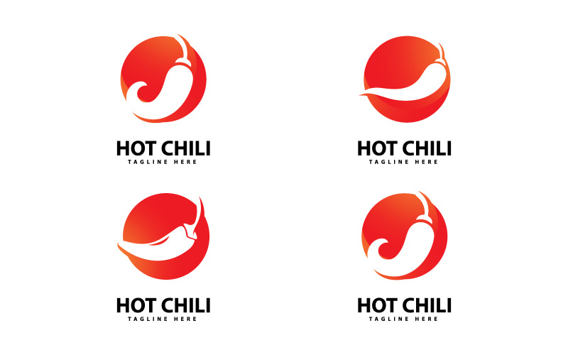 Spicy Chili logo icon vector Red Pepper logo template V18 Logo Template