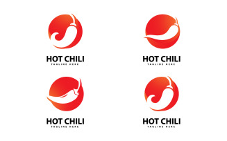 Spicy Chili logo icon vector Red Pepper logo template V18