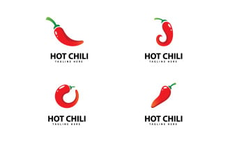 Spicy Chili logo icon vector Red Pepper logo template V20