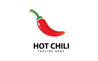 Spicy Chili logo icon vector Red Pepper logo template V5