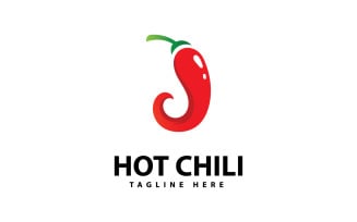 Spicy Chili logo icon vector Red Pepper logo template V6