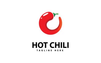 Spicy Chili logo icon vector Red Pepper logo template V7