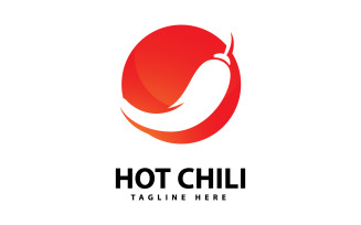 Spicy Chili logo icon vector Red Pepper logo template V9