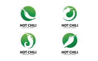 Spicy Chili logo icon vector Red Pepper logo template V