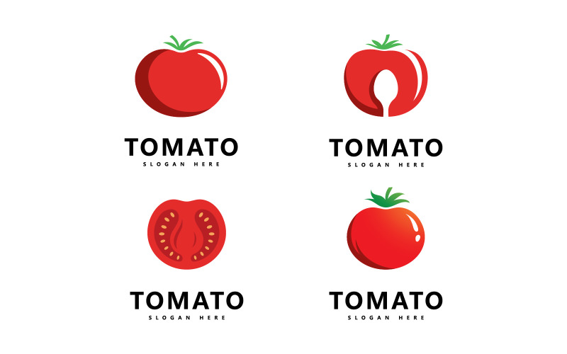 Tomato logo vector icon illustration design V9 Logo Template