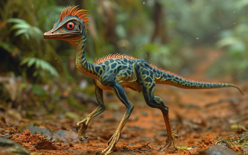 Compsognathus Dinosaur realistic Photography 4 Illustration